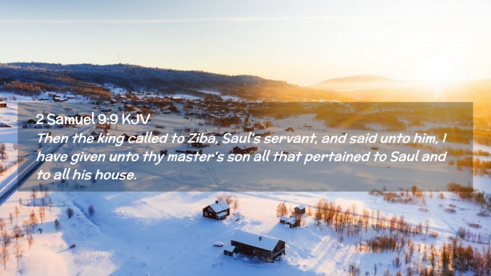 Picture 02 - 2 Samuel 9:9 KJV Desktop Wallpaper - Then the king called to Ziba, Saul's servant, and - Desktop Bible Verse Wallpaper