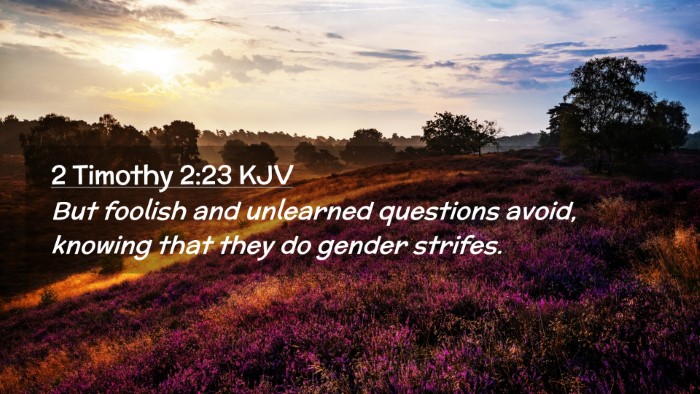 Picture 02 - 2 Timothy 2:23 KJV Desktop Wallpaper - But foolish and unlearned questions avoid, - Desktop Bible Verse Wallpaper