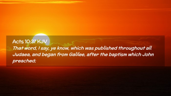 Picture 02 - Acts 10:37 KJV Desktop Wallpaper - That word, I say, ye know, which was published - Desktop Bible Verse Wallpaper