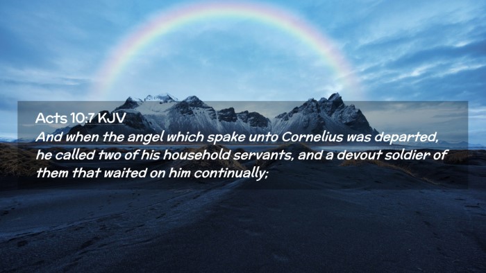 Picture 02 - Acts 10:7 KJV Desktop Wallpaper - And when the angel which spake unto Cornelius was - Desktop Bible Verse Wallpaper