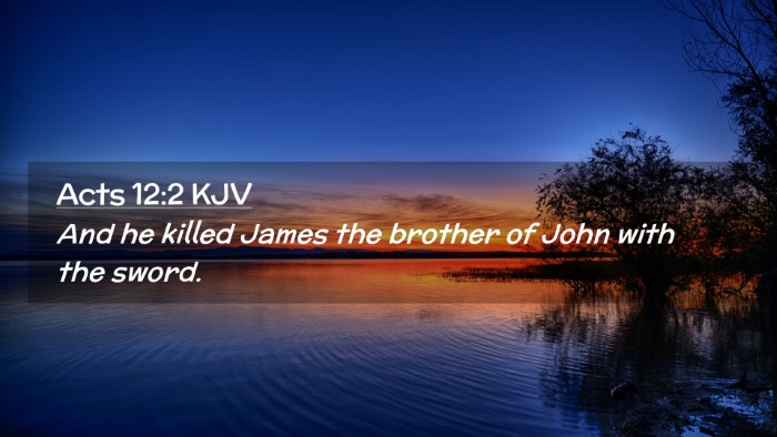 Picture 02 - Acts 12:2 KJV Desktop Wallpaper - And he killed James the brother of John with the - Desktop Bible Verse Wallpaper