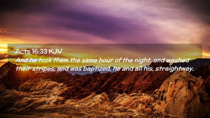 Picture 02 - Acts 16:33 KJV Desktop Wallpaper - And he took them the same hour of the night, and - Desktop Bible Verse Wallpaper