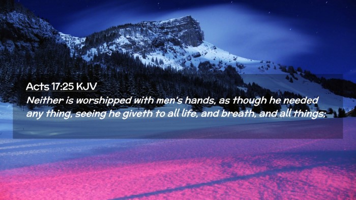 Picture 02 - Acts 17:25 KJV Desktop Wallpaper - Neither is worshipped with men's hands, as though - Desktop Bible Verse Wallpaper