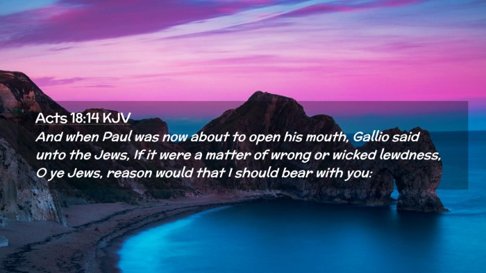 Picture 02 - Acts 18:14 KJV Desktop Wallpaper - And when Paul was now about to open his mouth, - Desktop Bible Verse Wallpaper