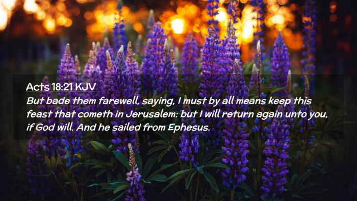 Picture 02 - Acts 18:21 KJV Desktop Wallpaper - But bade them farewell, saying, I must by all - Desktop Bible Verse Wallpaper
