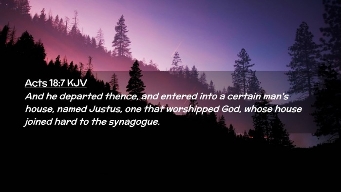Picture 02 - Acts 18:7 KJV Desktop Wallpaper - And he departed thence, and entered into a - Desktop Bible Verse Wallpaper