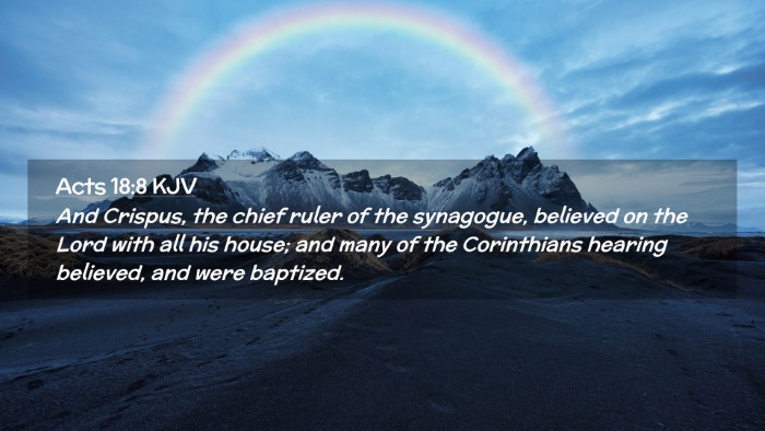 Picture 02 - Acts 18:8 KJV Desktop Wallpaper - And Crispus, the chief ruler of the synagogue, - Desktop Bible Verse Wallpaper