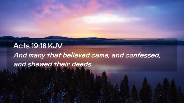 Picture 02 - Acts 19:18 KJV Desktop Wallpaper - And many that believed came, and confessed, and - Desktop Bible Verse Wallpaper