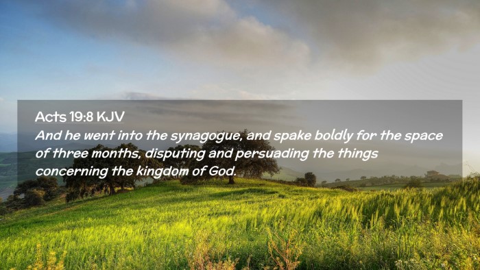 Picture 02 - Acts 19:8 KJV Desktop Wallpaper - And he went into the synagogue, and spake boldly - Desktop Bible Verse Wallpaper