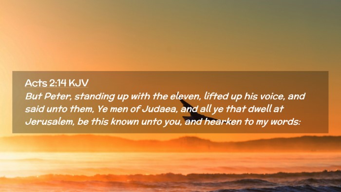Picture 02 - Acts 2:14 KJV Desktop Wallpaper - But Peter, standing up with the eleven, lifted up - Desktop Bible Verse Wallpaper