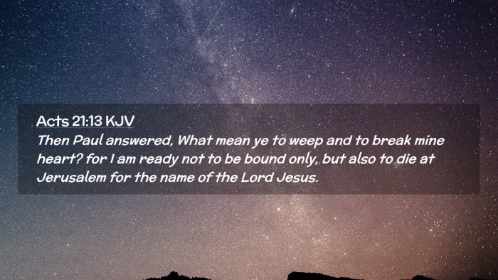 Picture 02 - Acts 21:13 KJV Desktop Wallpaper - Then Paul answered, What mean ye to weep and to - Desktop Bible Verse Wallpaper