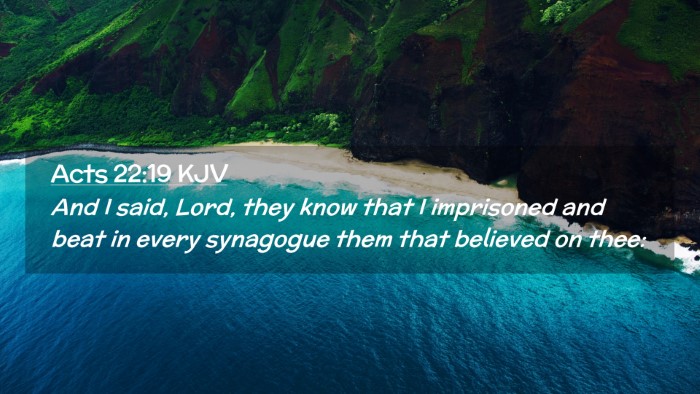 Picture 02 - Acts 22:19 KJV Desktop Wallpaper - And I said, Lord, they know that I imprisoned and - Desktop Bible Verse Wallpaper