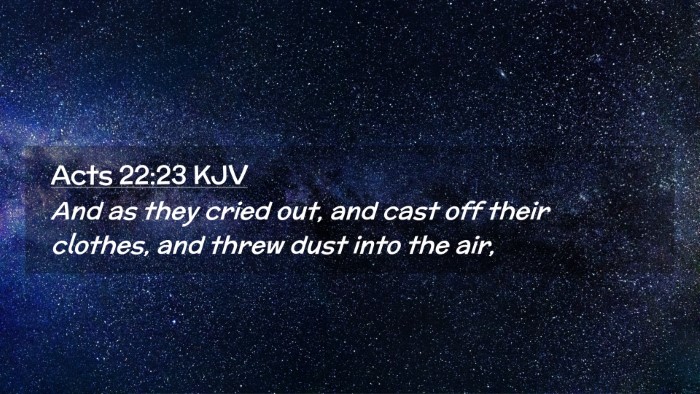 Picture 02 - Acts 22:23 KJV Desktop Wallpaper - And as they cried out, and cast off their - Desktop Bible Verse Wallpaper
