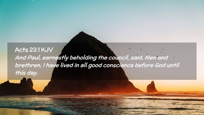 Picture 02 - Acts 23:1 KJV Desktop Wallpaper - And Paul, earnestly beholding the council, said, - Desktop Bible Verse Wallpaper