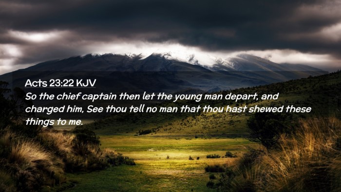 Picture 02 - Acts 23:22 KJV Desktop Wallpaper - So the chief captain then let the young man - Desktop Bible Verse Wallpaper