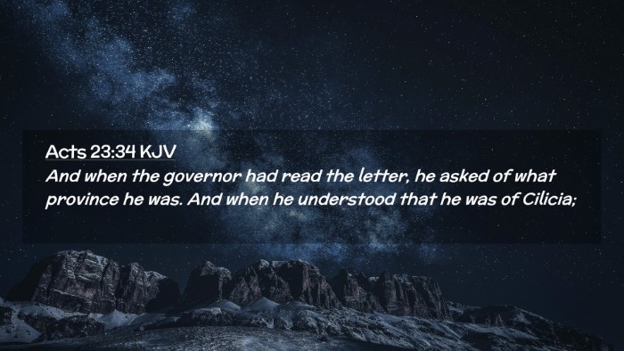 Picture 02 - Acts 23:34 KJV Desktop Wallpaper - And when the governor had read the letter, he - Desktop Bible Verse Wallpaper