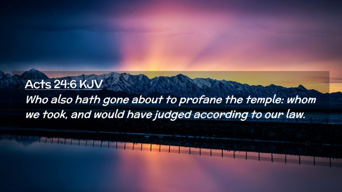 Picture 02 - Acts 24:6 KJV Desktop Wallpaper - Who also hath gone about to profane the temple: - Desktop Bible Verse Wallpaper