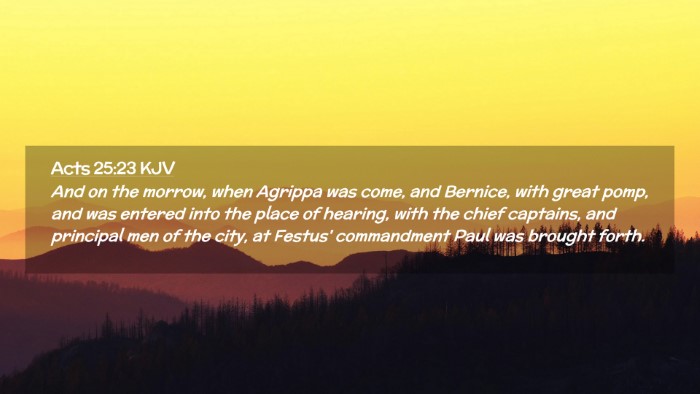 Picture 02 - Acts 25:23 KJV Desktop Wallpaper - And on the morrow, when Agrippa was come, and - Desktop Bible Verse Wallpaper