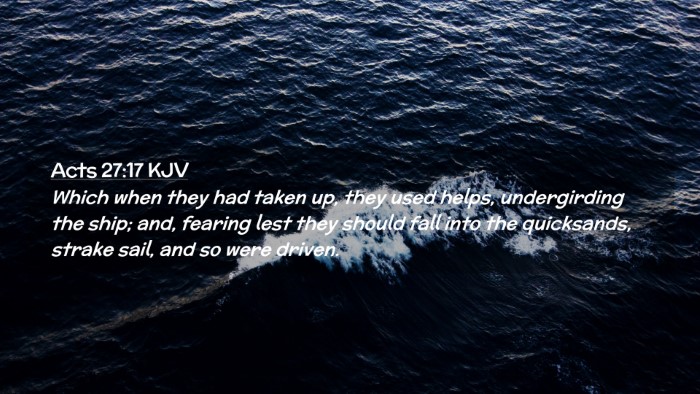 Picture 02 - Acts 27:17 KJV Desktop Wallpaper - Which when they had taken up, they used helps, - Desktop Bible Verse Wallpaper