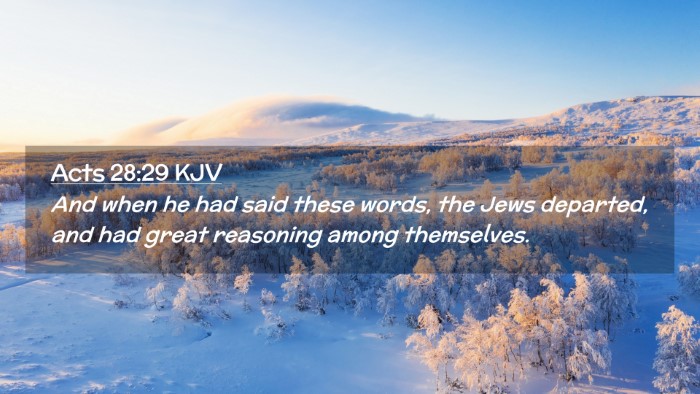 Picture 02 - Acts 28:29 KJV Desktop Wallpaper - And when he had said these words, the Jews - Desktop Bible Verse Wallpaper