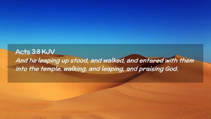 Picture 02 - Acts 3:8 KJV Desktop Wallpaper - And he leaping up stood, and walked, and entered - Desktop Bible Verse Wallpaper