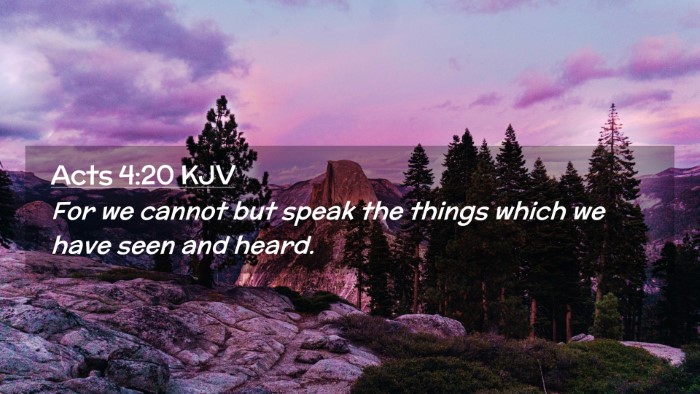 Picture 02 - Acts 4:20 KJV Desktop Wallpaper - For we cannot but speak the things which we have - Desktop Bible Verse Wallpaper
