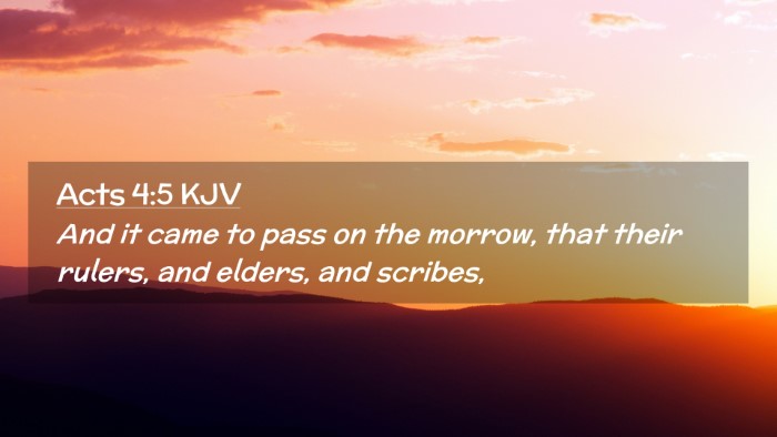 Picture 02 - Acts 4:5 KJV Desktop Wallpaper - And it came to pass on the morrow, that their - Desktop Bible Verse Wallpaper