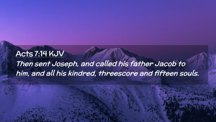 Picture 02 - Acts 7:14 KJV Desktop Wallpaper - Then sent Joseph, and called his father Jacob to - Desktop Bible Verse Wallpaper