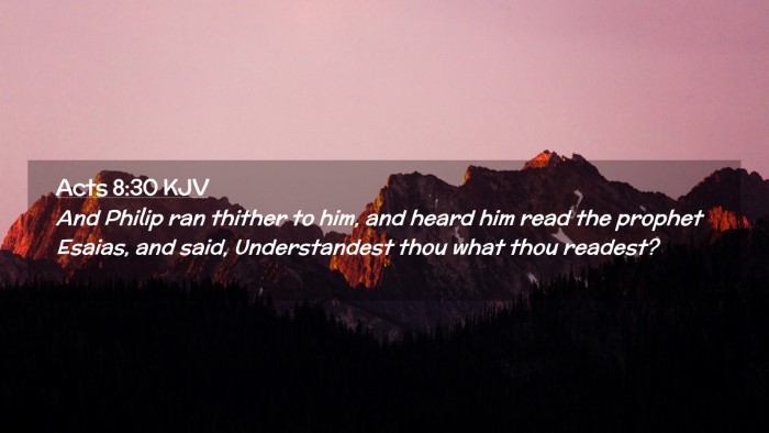 Picture 02 - Acts 8:30 KJV Desktop Wallpaper - And Philip ran thither to him, and heard him read - Desktop Bible Verse Wallpaper
