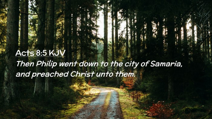 Picture 02 - Acts 8:5 KJV Desktop Wallpaper - Then Philip went down to the city of Samaria, and - Desktop Bible Verse Wallpaper