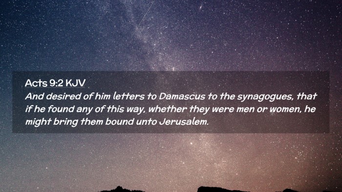 Picture 02 - Acts 9:2 KJV Desktop Wallpaper - And desired of him letters to Damascus to the - Desktop Bible Verse Wallpaper