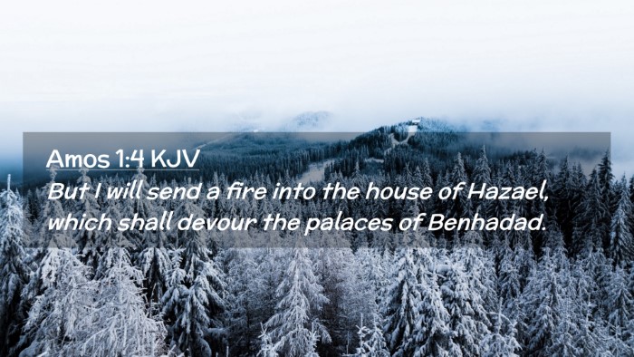 Picture 02 - Amos 1:4 KJV Desktop Wallpaper - But I will send a fire into the house of Hazael, - Desktop Bible Verse Wallpaper
