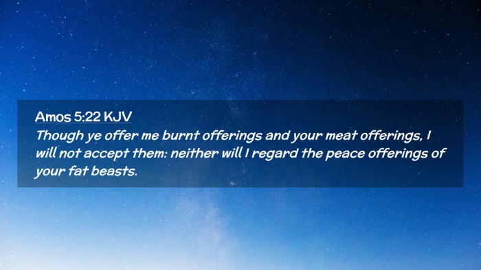 Picture 02 - Amos 5:22 KJV Desktop Wallpaper - Though ye offer me burnt offerings and your meat - Desktop Bible Verse Wallpaper