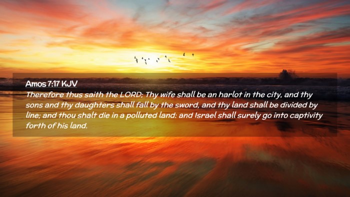Picture 02 - Amos 7:17 KJV Desktop Wallpaper - Therefore thus saith the LORD; Thy wife shall be - Desktop Bible Verse Wallpaper
