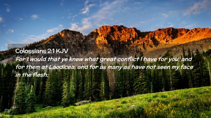 Picture 02 - Colossians 2:1 KJV Desktop Wallpaper - For I would that ye knew what great conflict I - Desktop Bible Verse Wallpaper