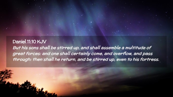 Picture 02 - Daniel 11:10 KJV Desktop Wallpaper - But his sons shall be stirred up, and shall - Desktop Bible Verse Wallpaper