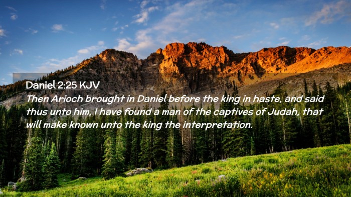 Picture 02 - Daniel 2:25 KJV Desktop Wallpaper - Then Arioch brought in Daniel before the king in - Desktop Bible Verse Wallpaper