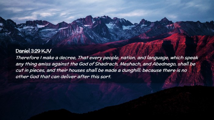 Picture 02 - Daniel 3:29 KJV Desktop Wallpaper - Therefore I make a decree, That every people, - Desktop Bible Verse Wallpaper