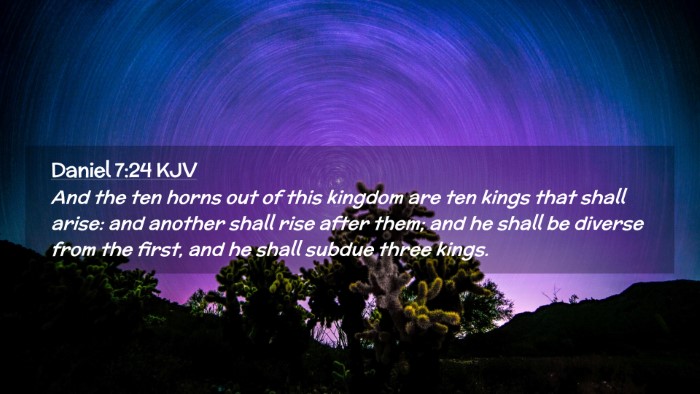 Picture 02 - Daniel 7:24 KJV Desktop Wallpaper - And the ten horns out of this kingdom are ten - Desktop Bible Verse Wallpaper
