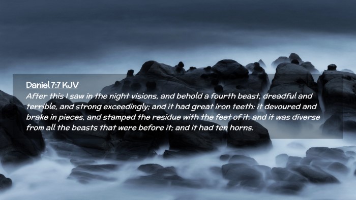Picture 02 - Daniel 7:7 KJV Desktop Wallpaper - After this I saw in the night visions, and behold - Desktop Bible Verse Wallpaper