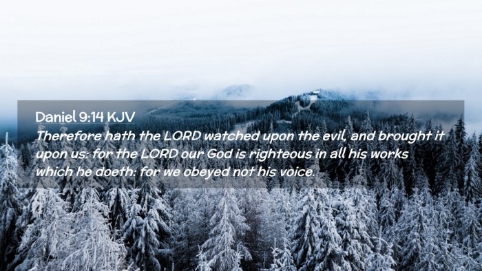 Picture 02 - Daniel 9:14 KJV Desktop Wallpaper - Therefore hath the LORD watched upon the evil, - Desktop Bible Verse Wallpaper