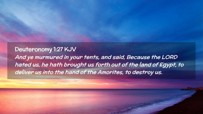 Picture 02 - Deuteronomy 1:27 KJV Desktop Wallpaper - And ye murmured in your tents, and said, Because - Desktop Bible Verse Wallpaper