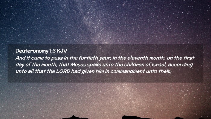 Picture 02 - Deuteronomy 1:3 KJV Desktop Wallpaper - And it came to pass in the fortieth year, in the - Desktop Bible Verse Wallpaper