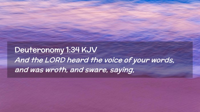 Picture 02 - Deuteronomy 1:34 KJV Desktop Wallpaper - And the LORD heard the voice of your words, and - Desktop Bible Verse Wallpaper