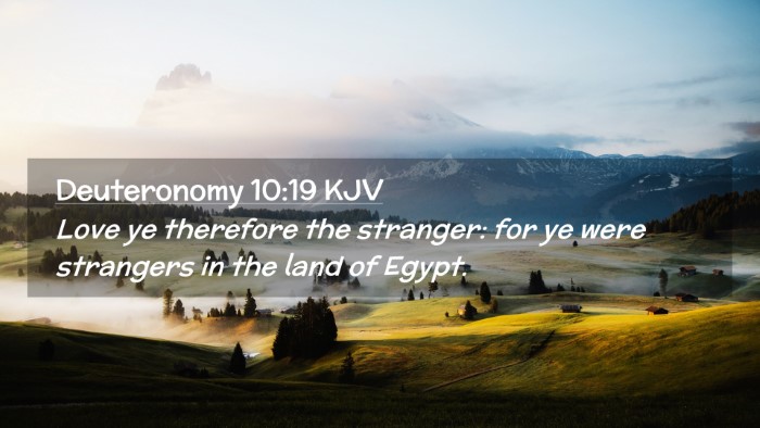 Picture 02 - Deuteronomy 10:19 KJV Desktop Wallpaper - Love ye therefore the stranger: for ye were - Desktop Bible Verse Wallpaper