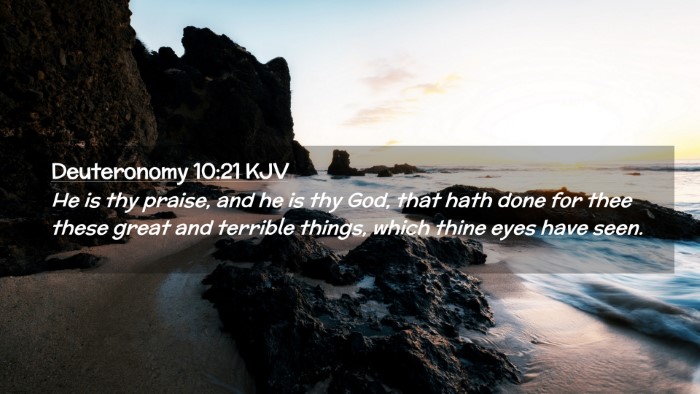 Picture 02 - Deuteronomy 10:21 KJV Desktop Wallpaper - He is thy praise, and he is thy God, that hath - Desktop Bible Verse Wallpaper