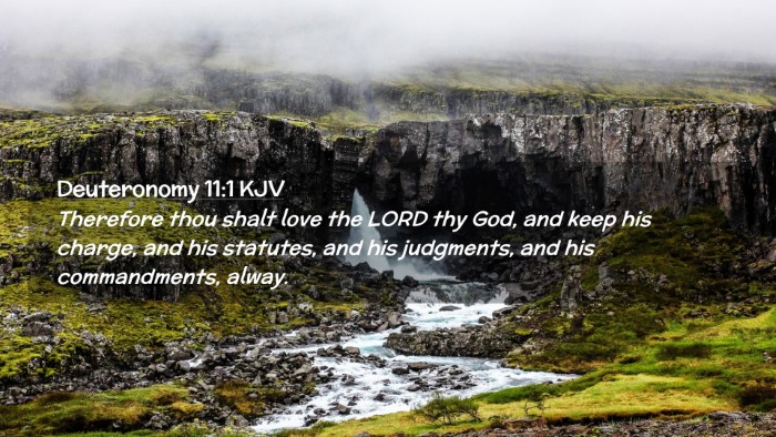 Picture 02 - Deuteronomy 11:1 KJV Desktop Wallpaper - Therefore thou shalt love the LORD thy God, and - Desktop Bible Verse Wallpaper