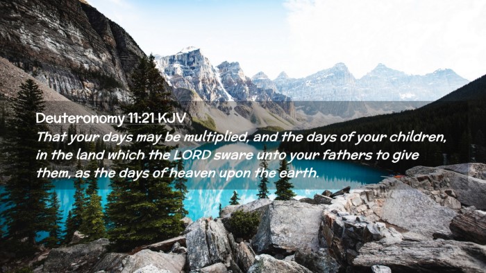 Picture 02 - Deuteronomy 11:21 KJV Desktop Wallpaper - That your days may be multiplied, and the days of - Desktop Bible Verse Wallpaper