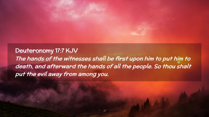 Picture 02 - Deuteronomy 17:7 KJV Desktop Wallpaper - The hands of the witnesses shall be first upon - Desktop Bible Verse Wallpaper