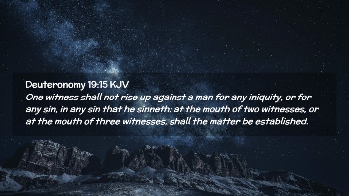 Picture 02 - Deuteronomy 19:15 KJV Desktop Wallpaper - One witness shall not rise up against a man for - Desktop Bible Verse Wallpaper